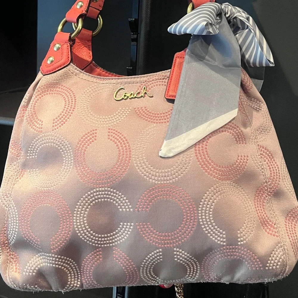 Coach Pink and Orange Women's Bag - Picture 4 of 17
